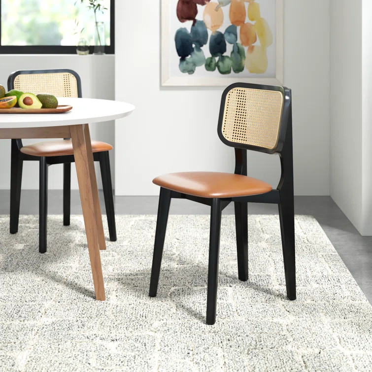 Starla 18.9" W Genuine Leather Side Chair (Set of 2) | Wayfair North America