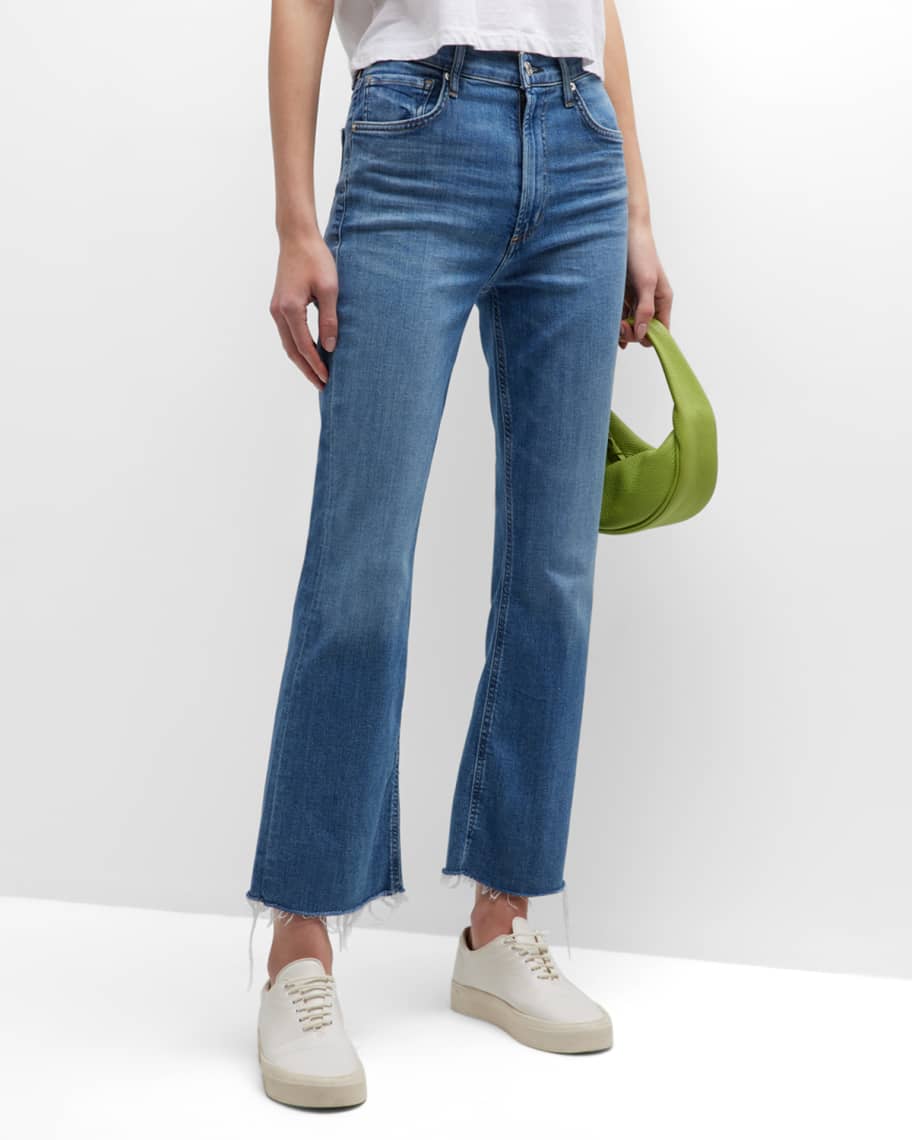 Citizens of Humanity Isola Cropped Bootcut Jeans with Raw Hem | Neiman Marcus
