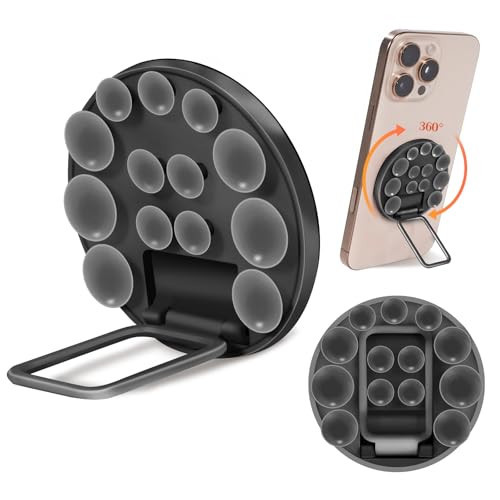 Suction Cup Phone Mount Phone Grip Accessories Trendy 2.17in Strong Suction Force Sticky Phone Grip Silicone Soporte para Celular for Selfies and Videos (Black) | Amazon (US)