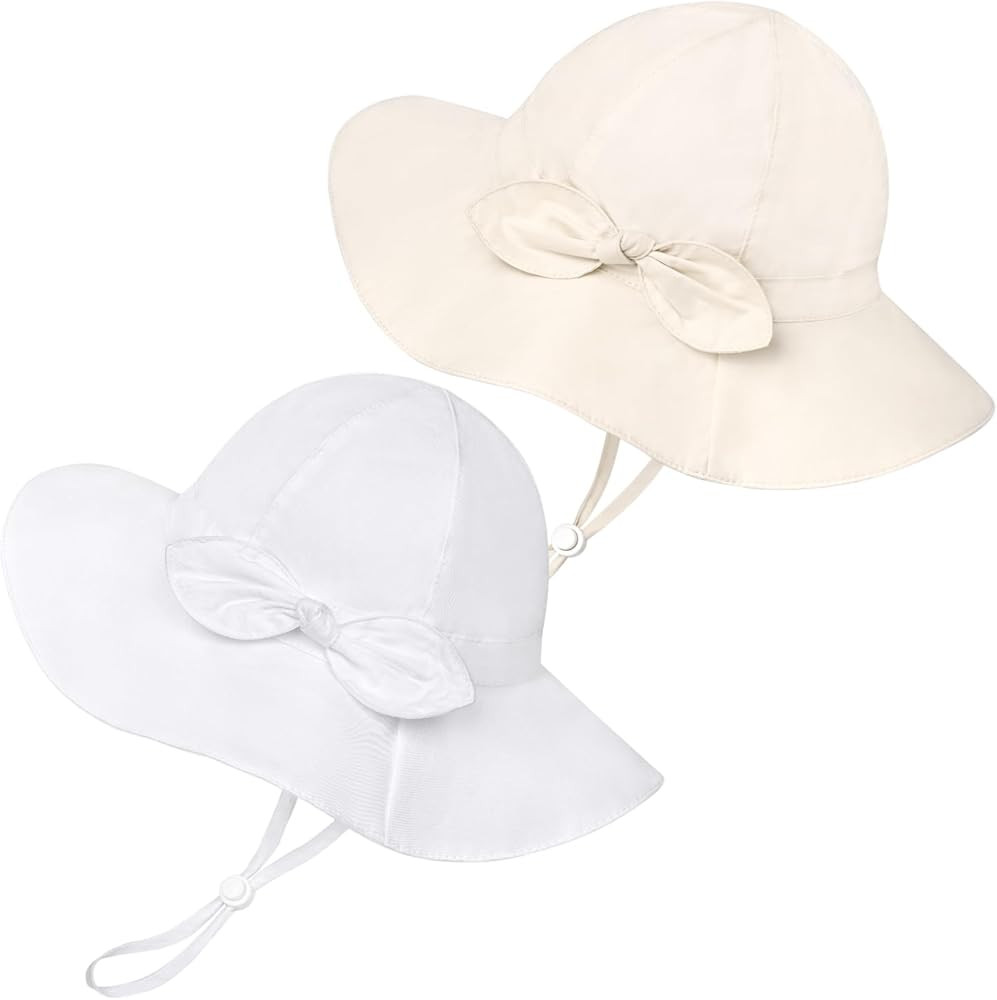 Baby Girl Sun Hat Summer Foldable Beach Hats with UPF50+ Sun Protection Wide Brim Toddler Bucket ... | Amazon (US)