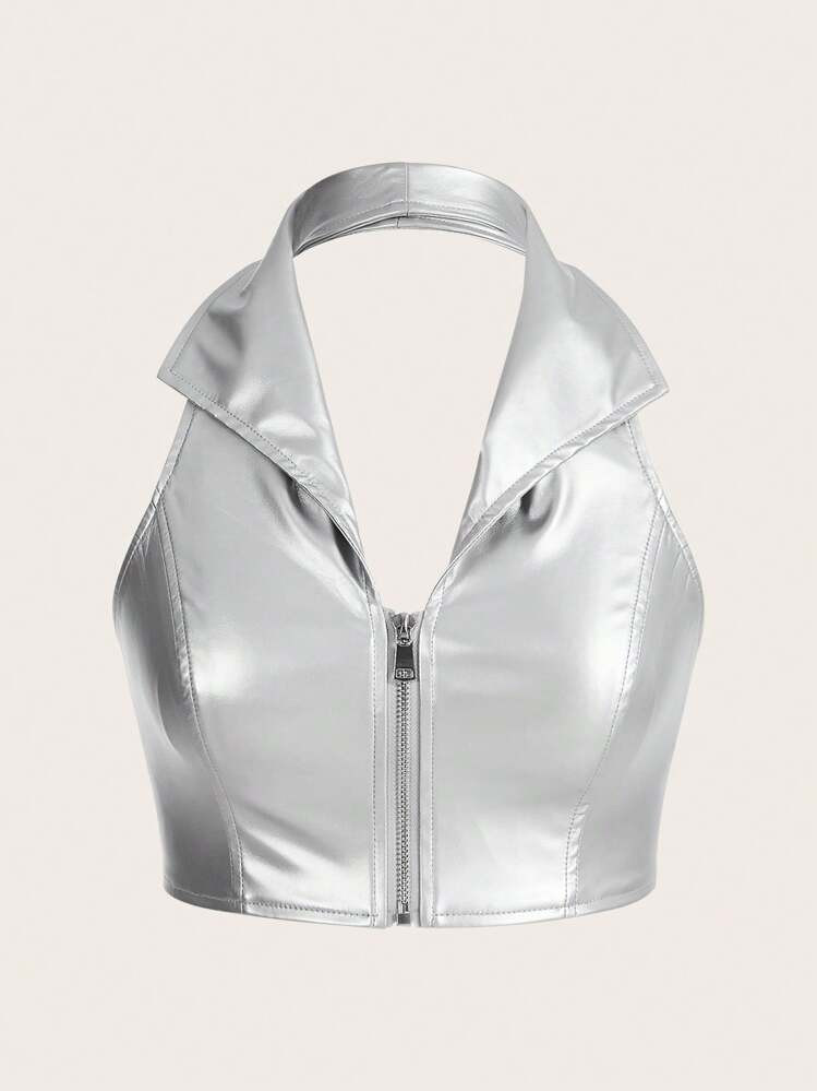 Silver vest | SHEIN