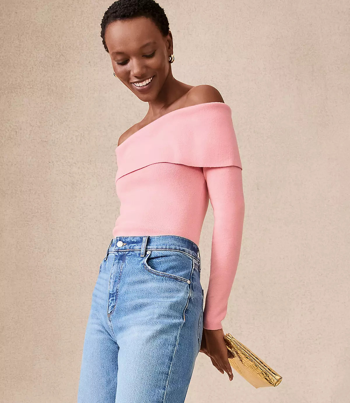 Ribbed Off The Shoulder Sweater | LOFT