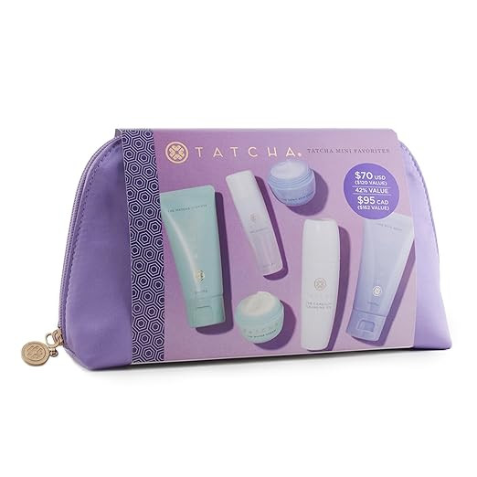 TATCHA Mini Favorites Set | Travel Sized Bestselling Cleansers, Essence, and Moisturizers | $120 ... | Amazon (US)