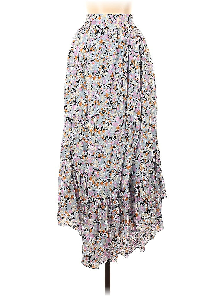 Free People Casual Skirt: Blue Floral Motif Bottoms - Size X-Small | ThredUp