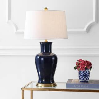 JONATHAN Y Julian 29 in. Navy Ceramic Table Lamp JYL4026B - The Home Depot | The Home Depot