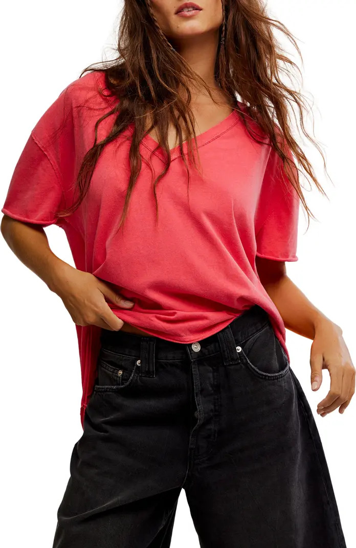 Free People Nina V-Neck Cotton T-Shirt | Nordstrom | Nordstrom