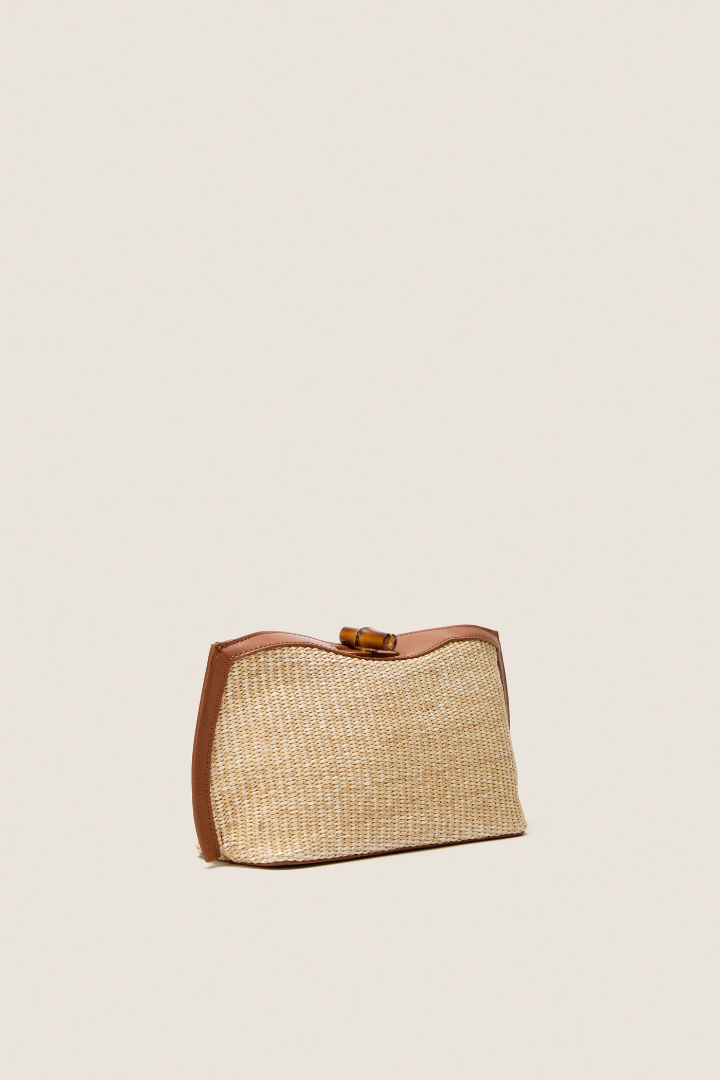 Cognac and Raffia Lock Clutch | Tuckernuck (US)