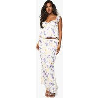 Womens Chiffon Floral Print Maxi Skirt - White - 14 | NastyGal UK