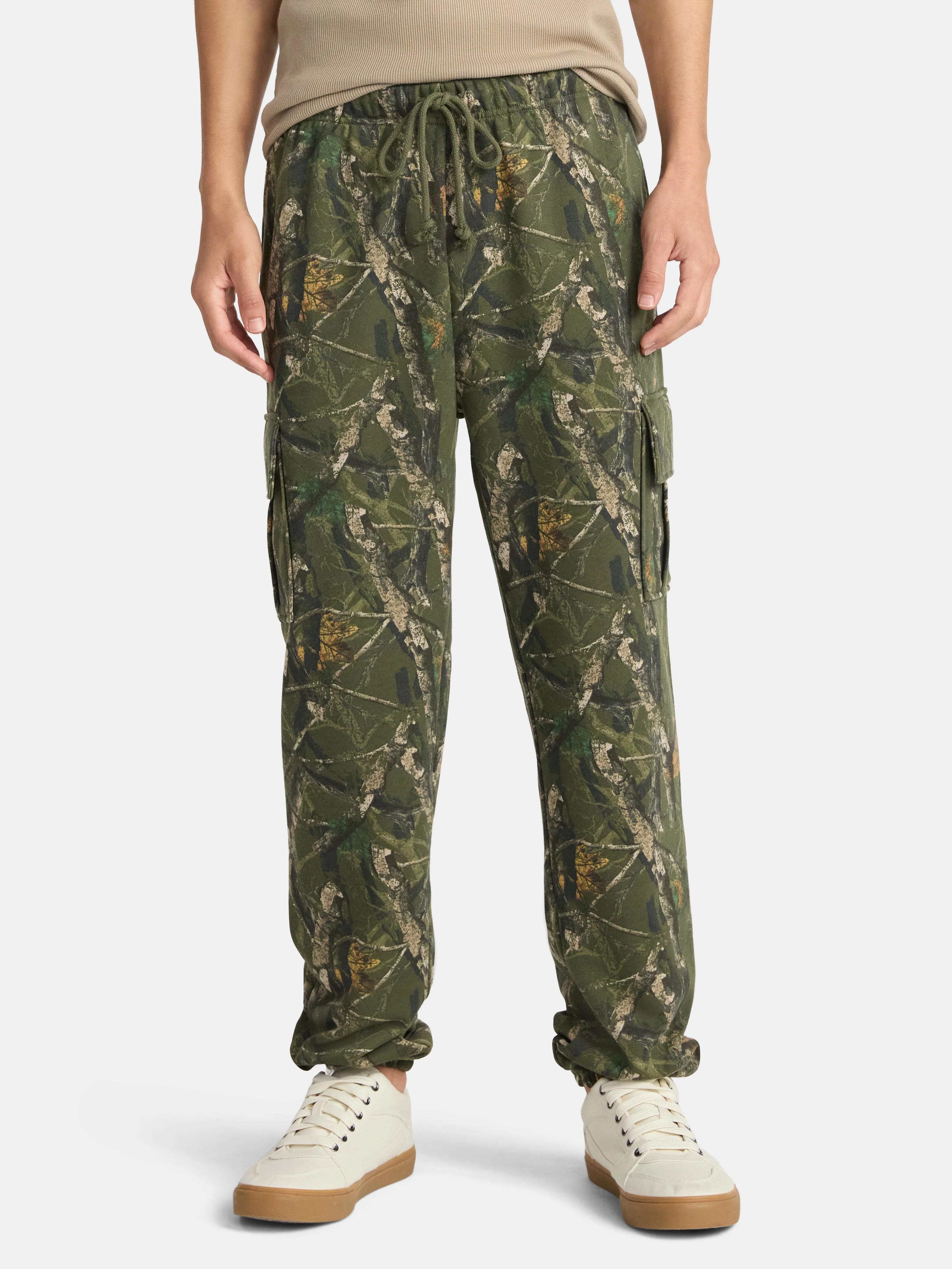 No Boundaries Fleece Cargo Jogger Pants, 30'' Inseam, Men's & Big Men's | Walmart (US)