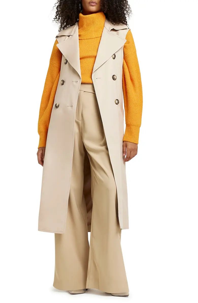 Sleeveless Stretch Cotton Trench Coat | Nordstrom