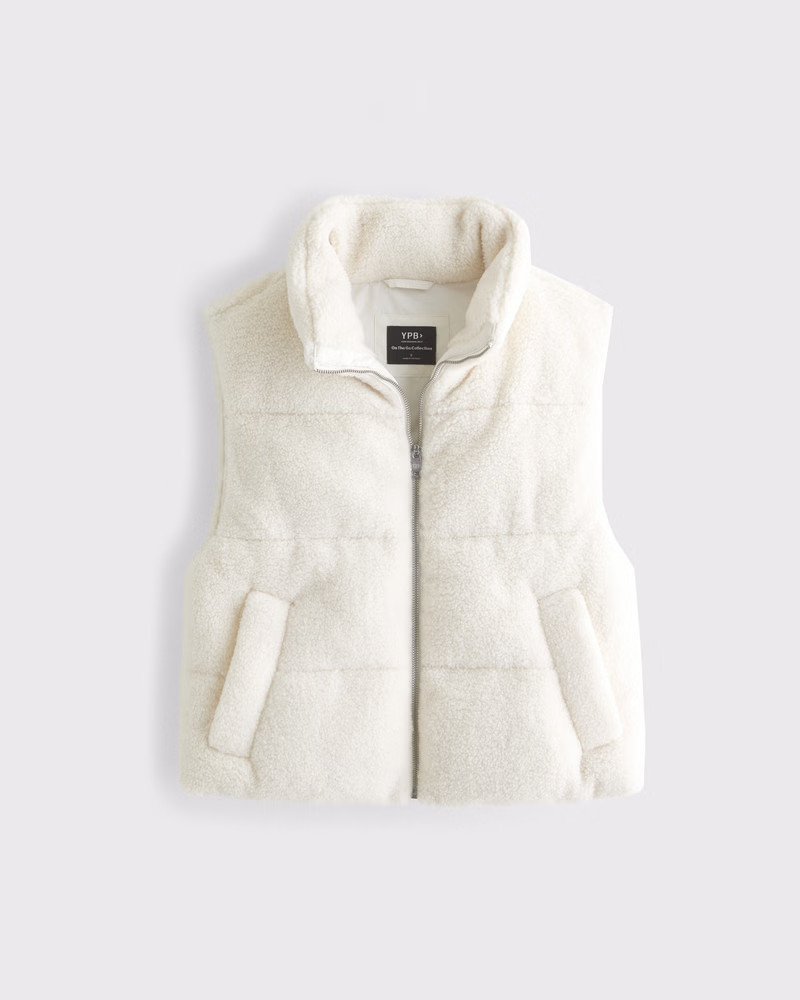 YPB On The Go Sherpa Puffer Vest | Abercrombie & Fitch (US)