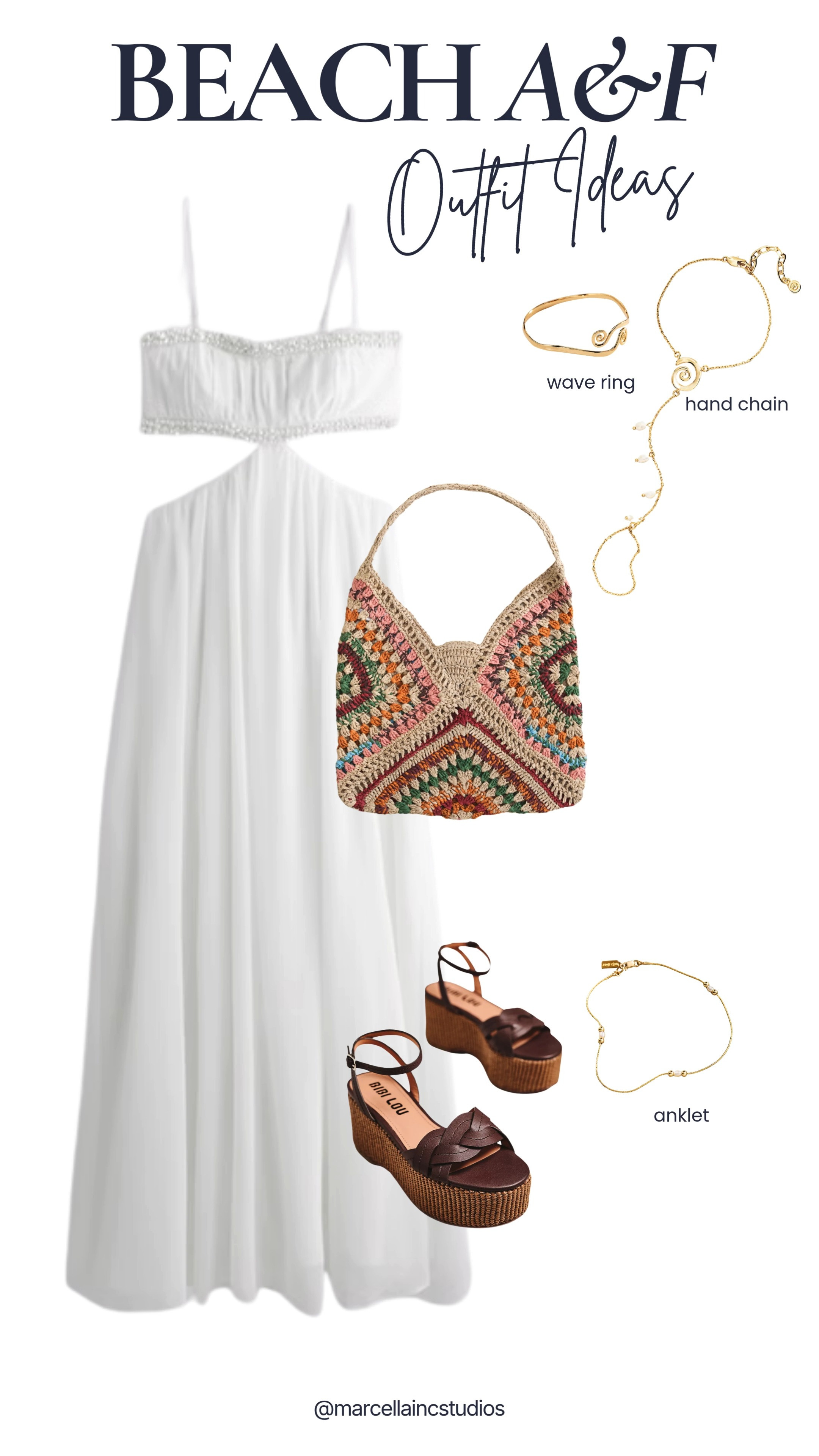 Beach Vacation Outfit Formula
Cut out dress (wear bikini under), chunky wedge sandals, raffia bag, gold jewelry.  Poolside to dinner date. :) #ltkstyletip #af #beachvacationoutfit #vacationoutfit #vacationoutfitbeach #anthro

#LTKxAbercrombie