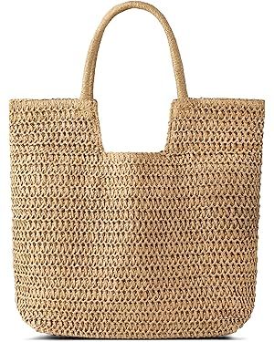 Straw Beach Bags for Women - Summer Woven Tote Bag Shoulder Handbags, Large Beach Bag for Women f... | Amazon (US)