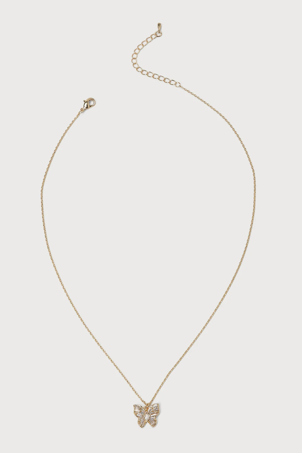Free to Fly Gold Rhinestone Butterfly Necklace | Lulus (US)
