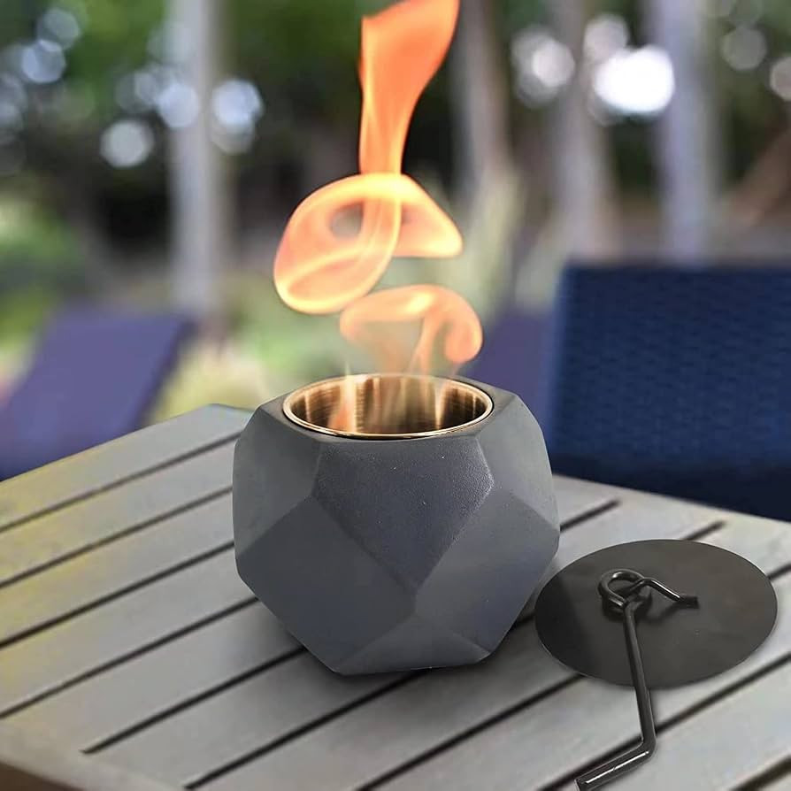Aobaks Tabletop Fire Pit, Baclcony Fire Pit, Concrete Table Top Fire Pit, Personal Fire Bowl Outd... | Amazon (US)
