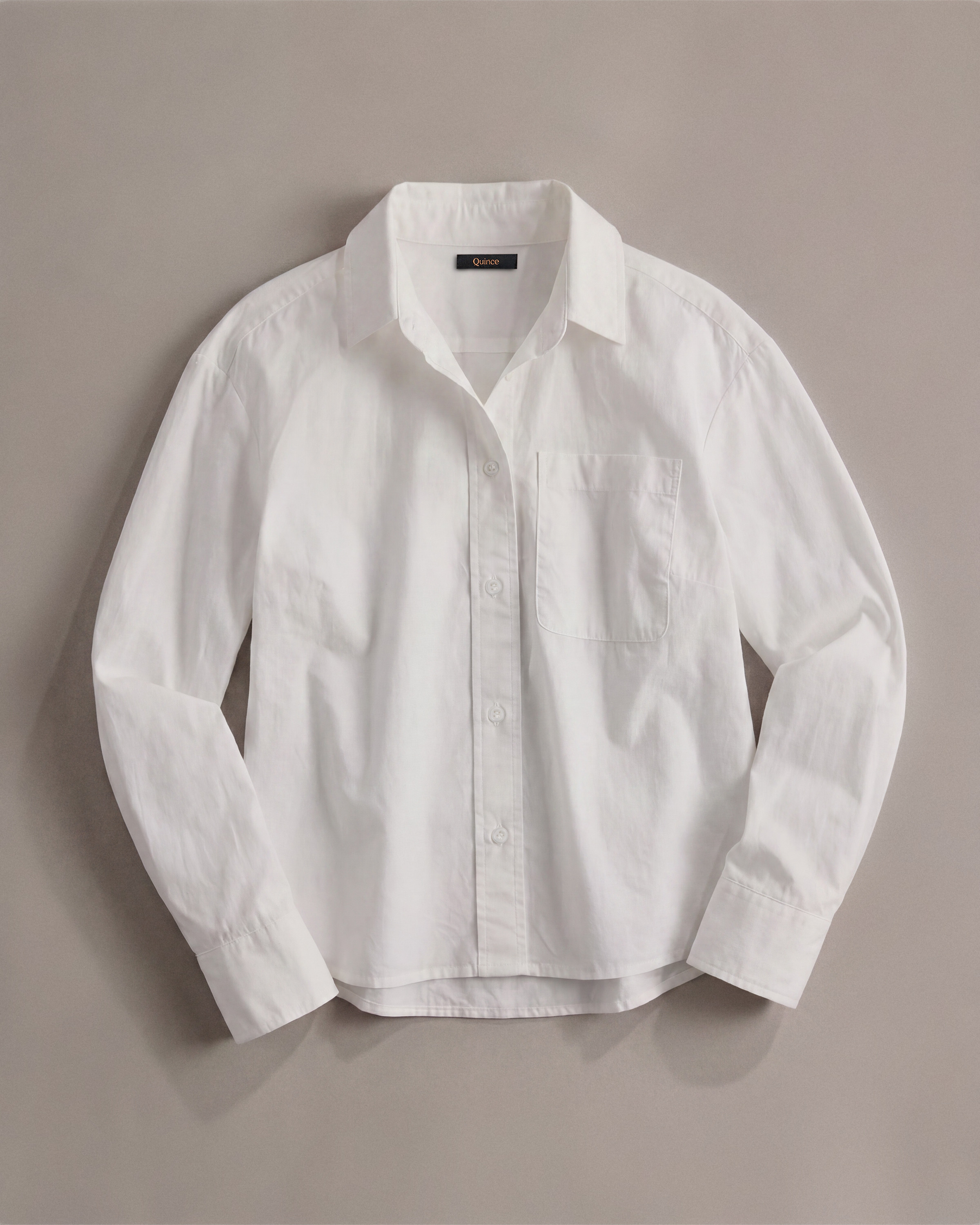 Quince | Women's Poplin Long Sleeve Boyfriend Shirt in Classic White, Size Small, Organic Cotton | Quince