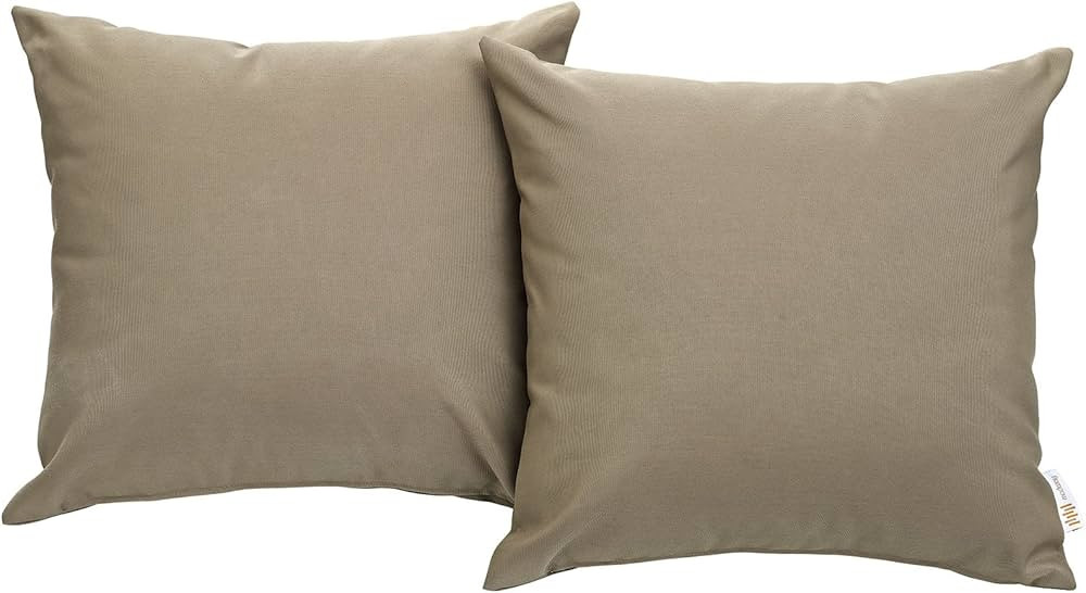 Modway Convene Outdoor Patio All-Weather Pillow in Mocha - Set of 2 | Amazon (US)