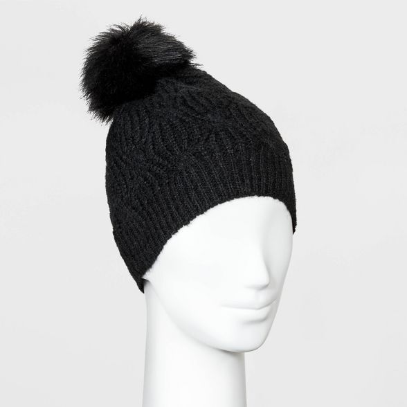 Women's Shaker Cable Pom Beanie - A New Day™ | Target