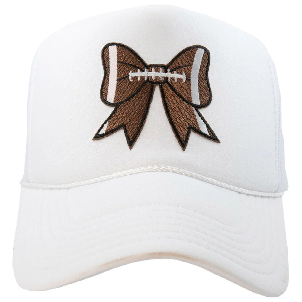 Football Bow Coquette Patch Women's Foam Trucker Hat | Katydid.com