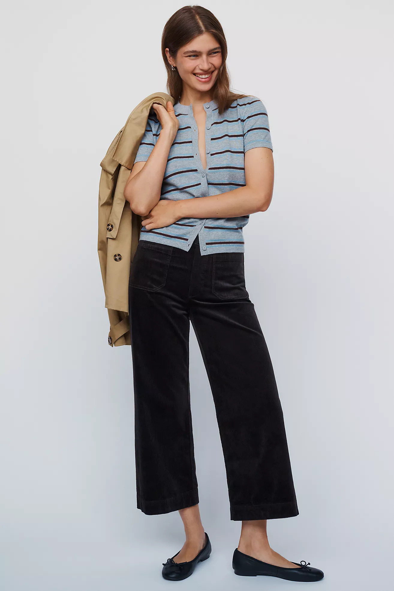 Maeve Colette Corduroy Crop Wide-Leg Pants | Anthropologie (US)