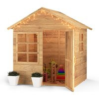 Big Game Hunters Evermeadow Playhouse - Kids Wooden Playhouse with Floor in Light Brown | Size: Medium | Debenhams UK