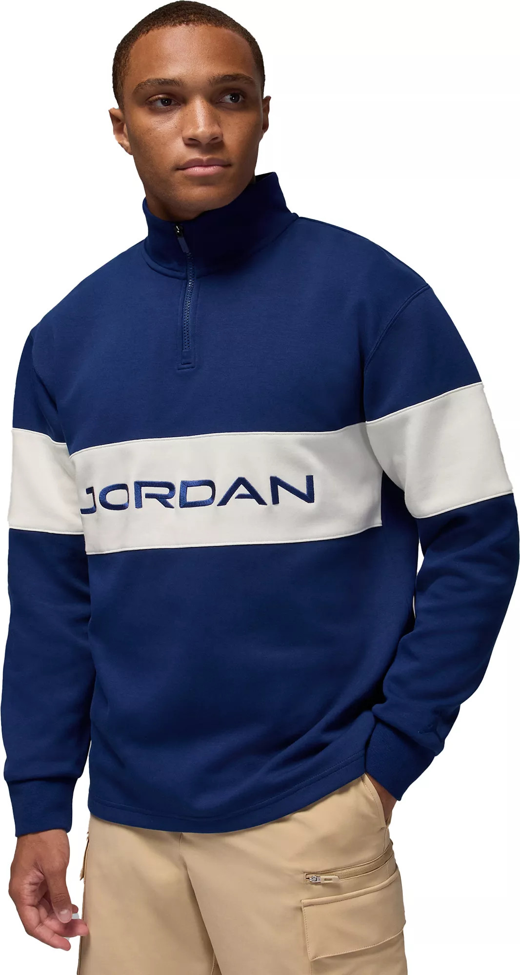 Jordan Men's Dri-FIT Golf ¼ Zip, Large, Blue Void | Going Going Gone