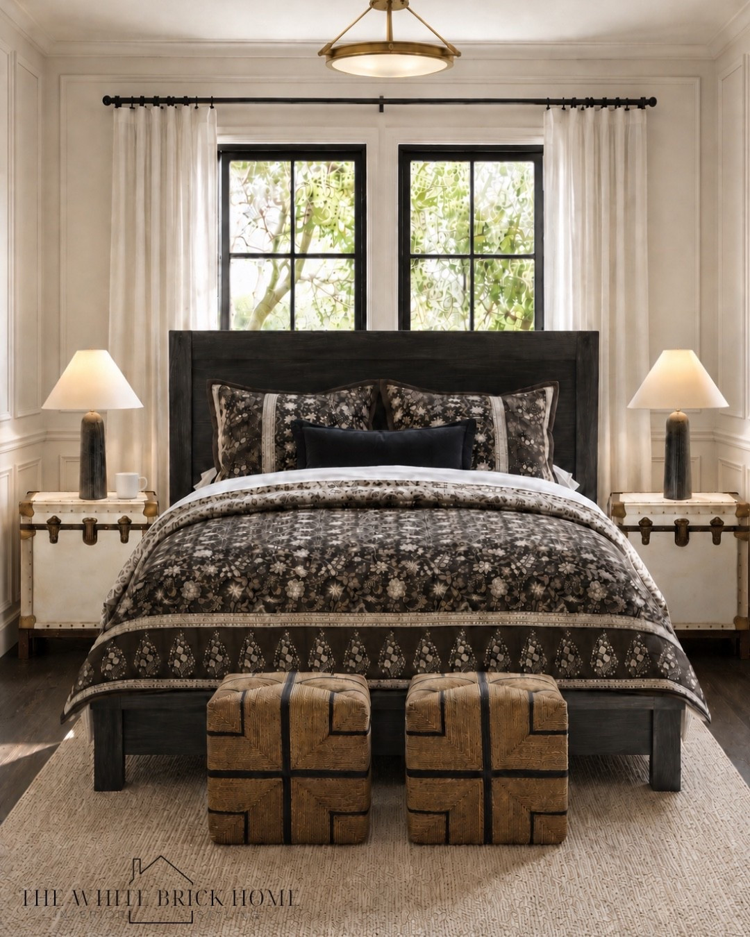 A designer bedroom made easy - layered textures, rich contrast, and timeless details all in one effortlessly styled look. 
🖤🖤
Bed, bedroom, bedroom design, bedroom furniture, bedding, table lamp, bedside lamp, bedroom decor, bedroom finds, black bed, bedding, ottoman, area rug, bedroom decor, bedroom design, moody bedroom, black and white bedroom, nightstand, pottery barn b bedroom design, pottery barn home, pottery barn bed, target, wayfair

#LTKSaleAlert #LTKSeasonal #LTKHome