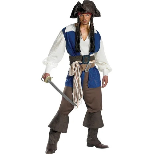 Pirates of the Caribbean Captain Jack Sparrow Deluxe Adult Halloween Costume | Walmart (US)