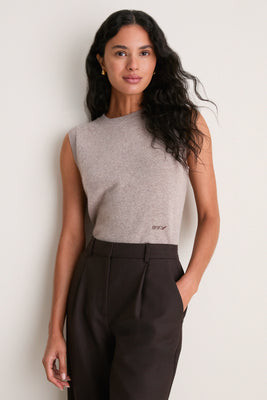 Tuckernuck Wheat Cashmere Sleeveless Ava Shell - Wheat Cashmere Sleeveless Ava Shell | Shop.app