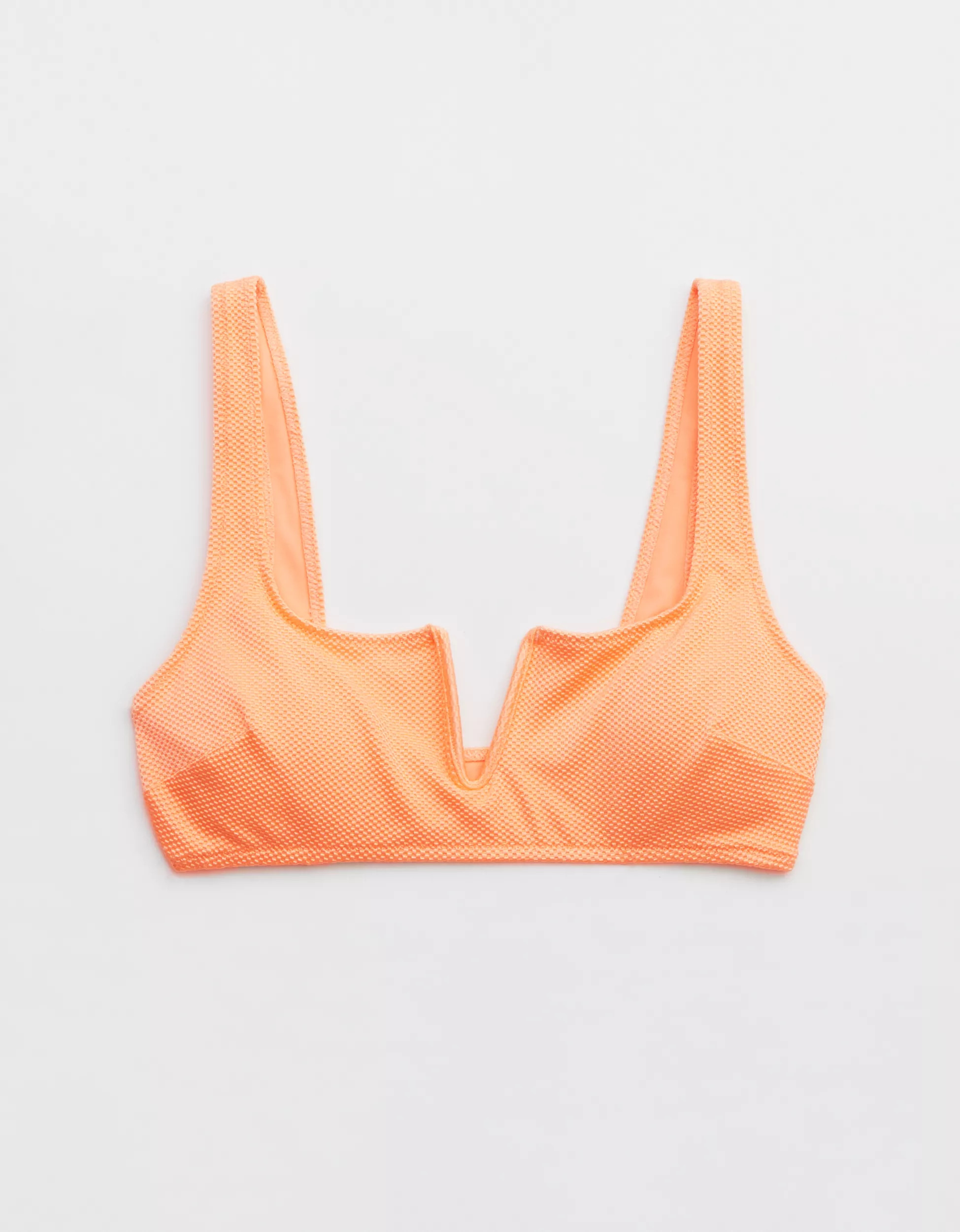 Aerie Shine Pique V Wire Scoop Bikini Top | Aerie