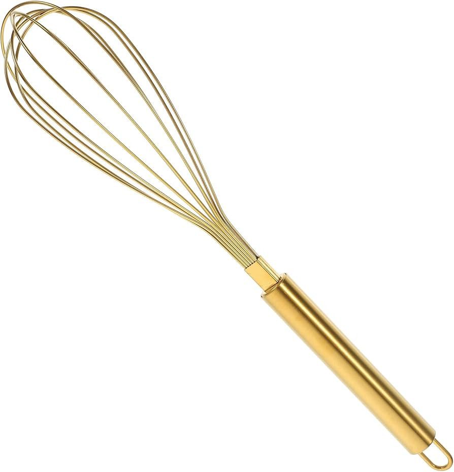 MAGICLULU Stainless Steel Whisk 13 Inch Long Gold Hand Egg Whisk Thicken Wire Hand Mixer for Whis... | Amazon (US)