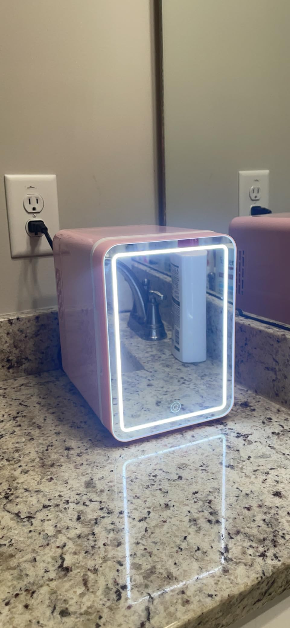 Easy-Take Skincare Fridge - Mini Fridge with Dimmable LED Mirror (4 Liter/6 Can), Cooler and Warm... | Amazon (US)