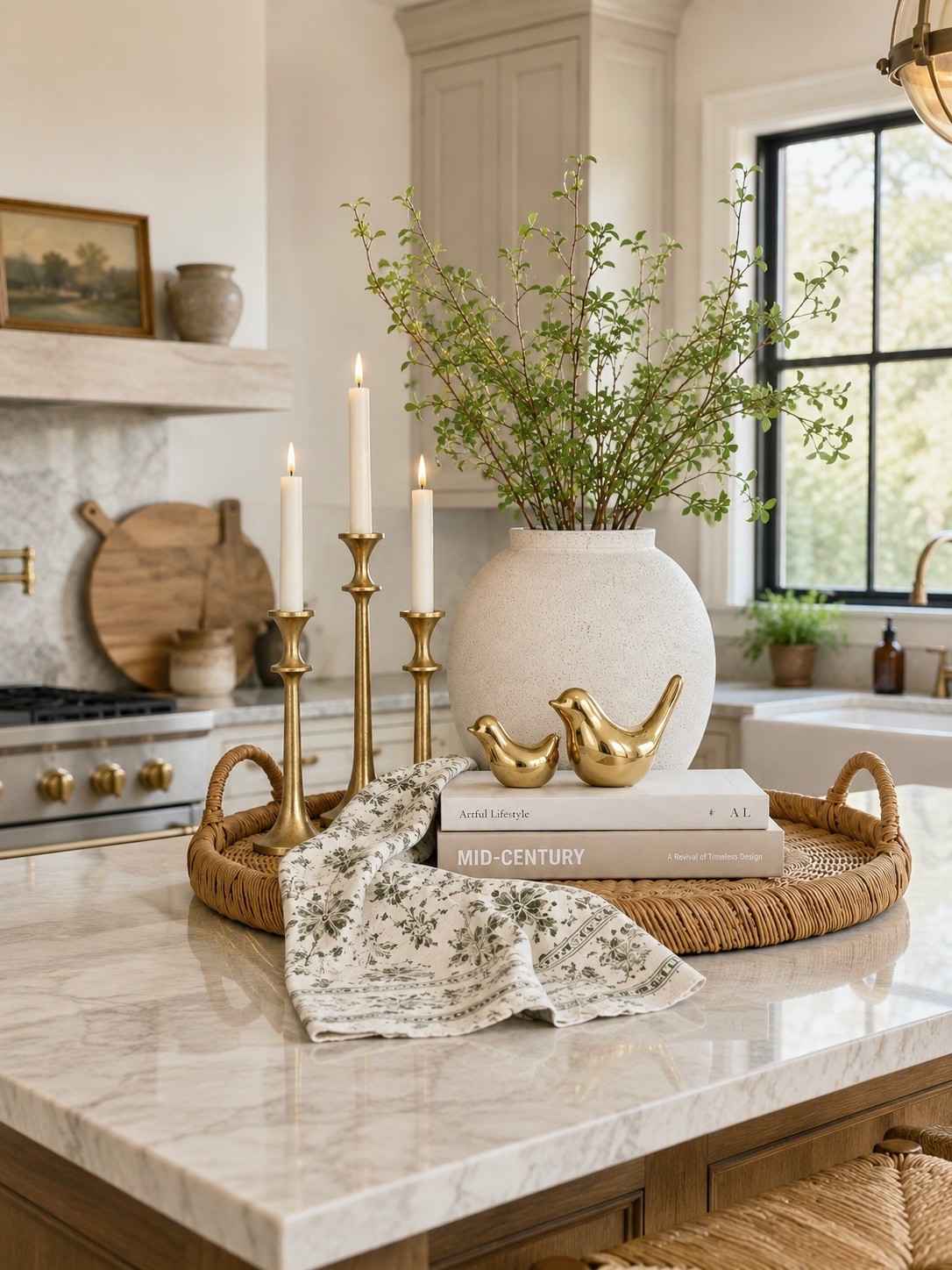 Amazon Centerpiece Idea 

Follow @farmtotablecreations on Instagram for more home décor inspiration and curated Amazon finds.

A few timeless pieces that instantly elevate a kitchen island, welcoming the summer months ahead. From the textured vase and organic greenery to the woven tray, brass candlesticks, decorative birds, and soft botanical towel, these neutral finds create a layered designer look.

#amazonhomefinds #homedecor #coffeetablestyling #decorativevase #woventray #candlesticks #kitchenislanddecor #booksdecor #shelfstyling #neutraldecor

#LTKHome #LTKSaleAlert #LTKSeasonal