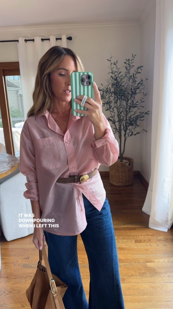 Outfit details. 
XS shirt - SO many color options
Jeans tts 25 in petite length here. I think I could have sized down. 
XS belt

#LTKootd #LTKmomlife #LTKSeasonal