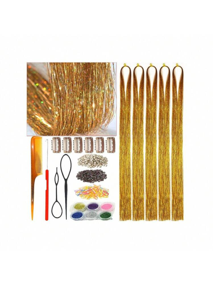 Gold hair tinsel kit | SHEIN