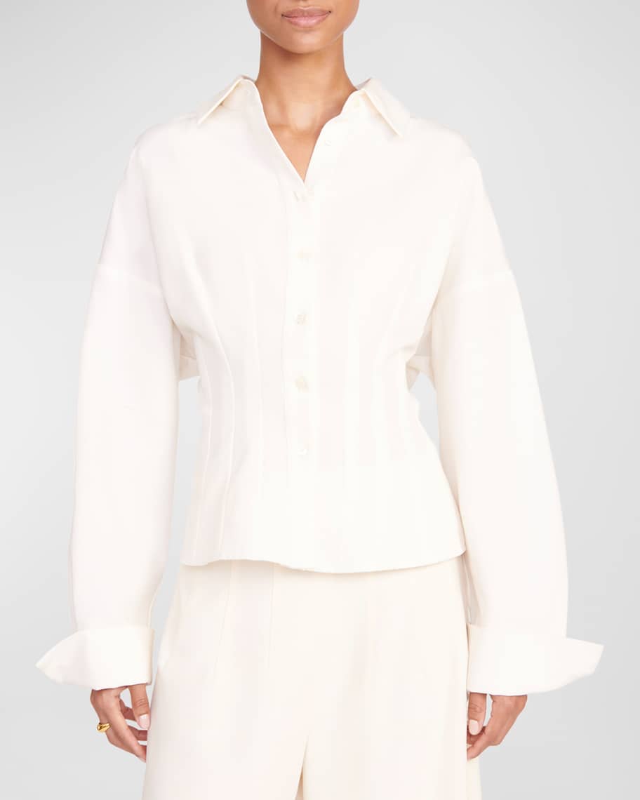 Ophelia Tailored Button-Front Shirt | Neiman Marcus
