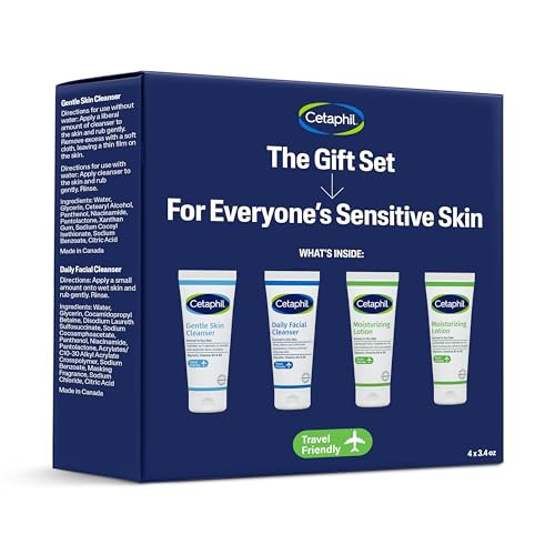 CETAPHIL Skincare Gift Set & Travel Companion for Sensitive Skin | Gentle Skin Cleanser, Daily Facial Cleanser, 2 x Moisturizing Lotion | TSA Approved | Dermatologist Recommended Brand | Amazon (US)