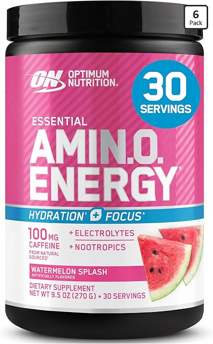 Optimum Nutrition Amino Energy Powder Plus Focus, with BCAA, Electrolytes, and Caffeine, Watermel... | Amazon (US)