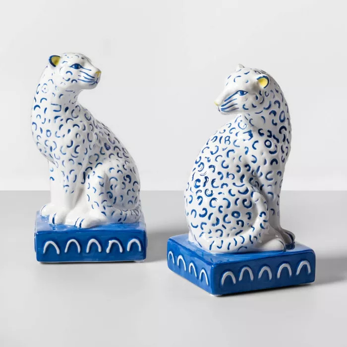 7.3" x 4.2" 2pc Leopard Bookend Set Blue - Opalhouse™ | Target