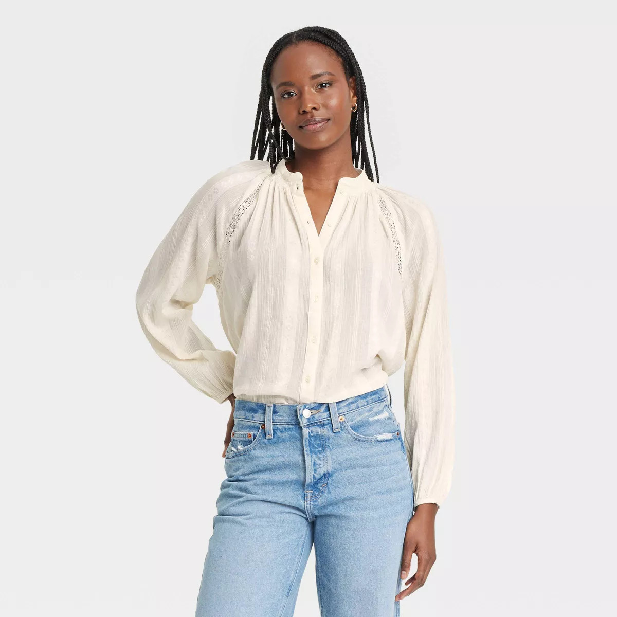 Women's Balloon Long Sleeve Lace Blouse - Universal Thread™ | Target