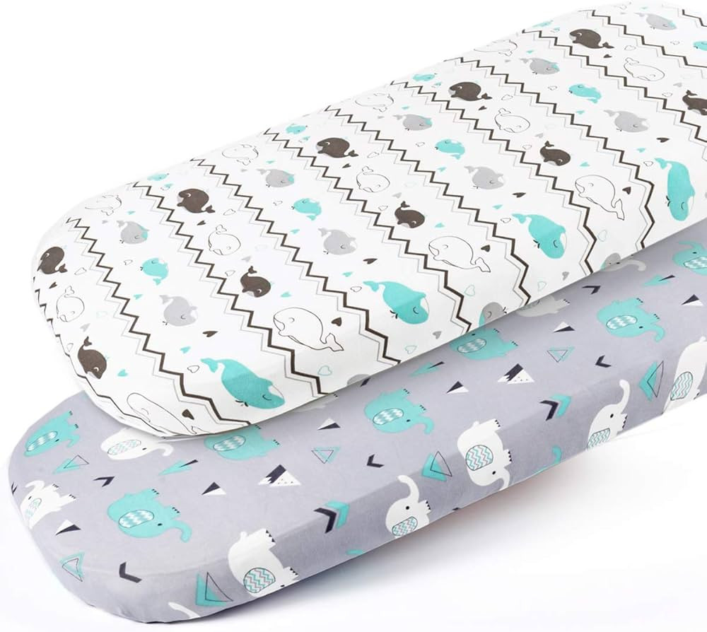 Stretch Fitted Bassinet Sheet Set BROLEX 2 Pack Cradle Sheets for Bassinet Pad/Mattress,Unisex Bo... | Amazon (US)