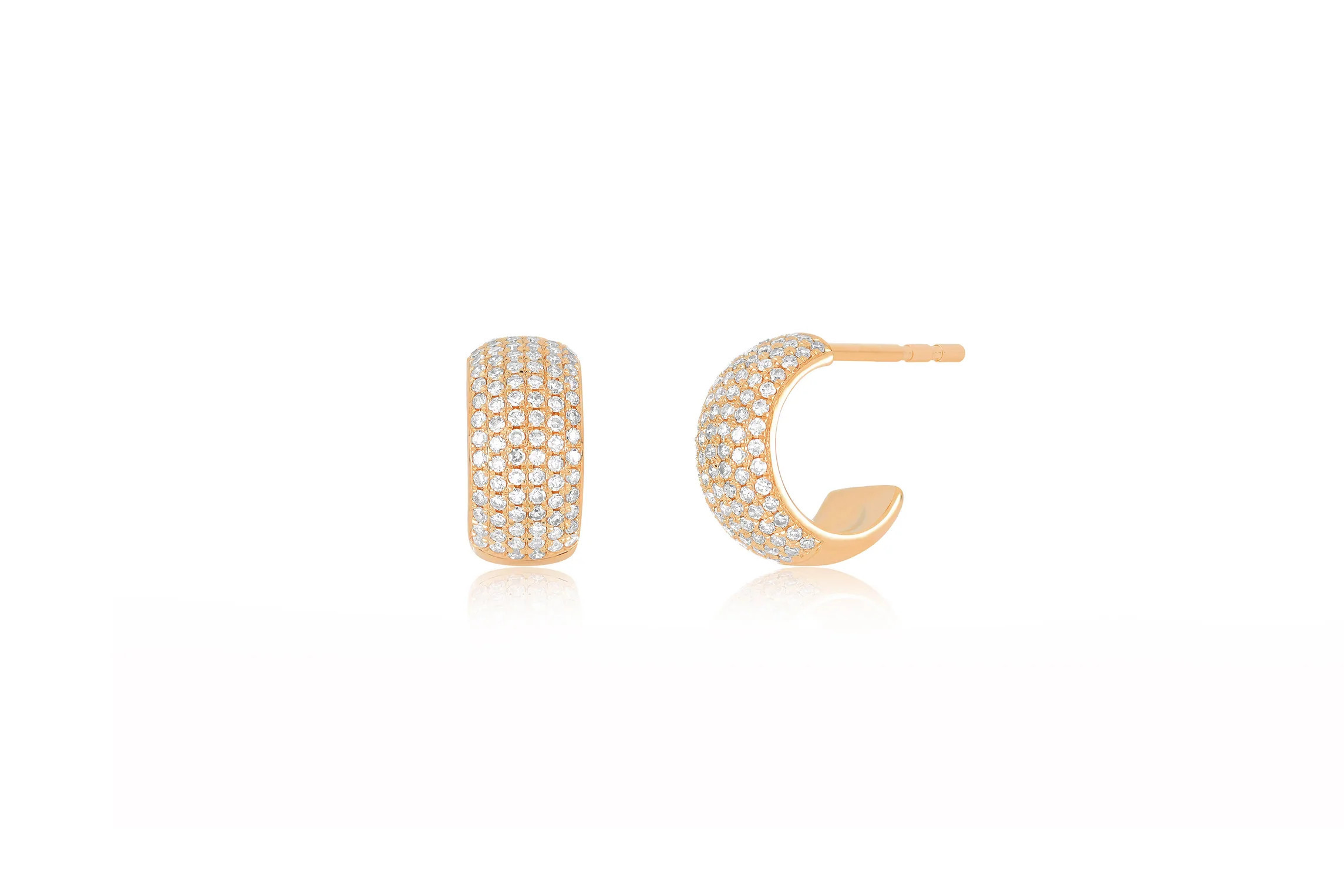 Pavé Diamond Bubble Huggie Earring | EF Collection