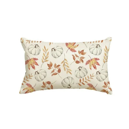 Sm:)e Maple Leaves Pumpkin Fall Pillow Cover 12x20 Inch Orange | Walmart (US)