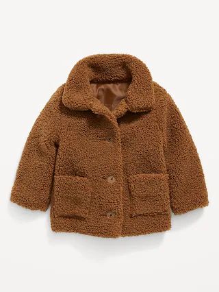 Unisex Button-Front Sherpa Coat for Baby | Old Navy (US)
