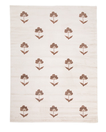 Made In Turkey 5x8 Elle Us Floral Block Print Area Rug | TJ Maxx