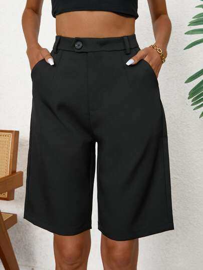 Slant Pocket Bermuda Shorts | SHEIN