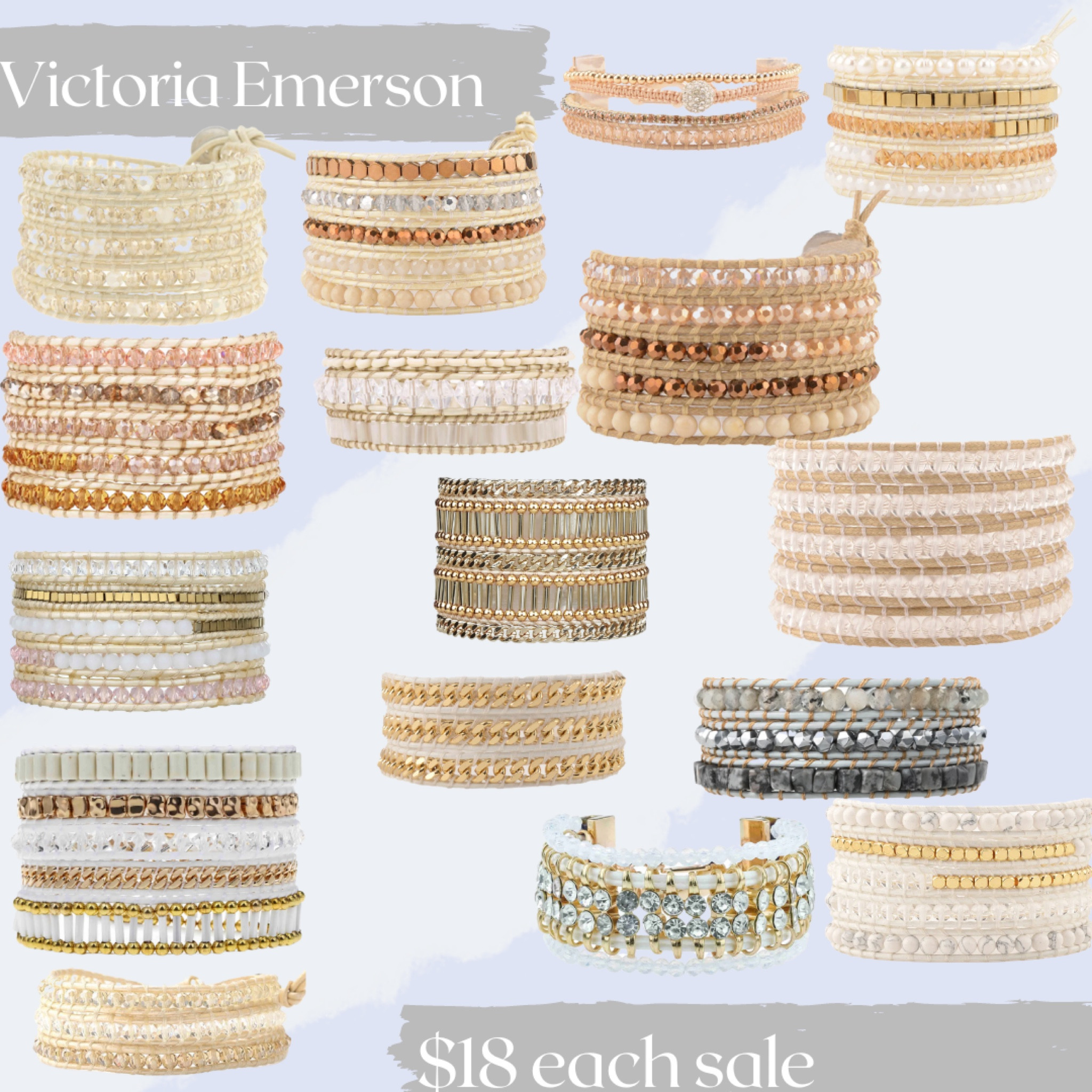 Victoria Emerson everything for $18 sale! All jewlery, bracelets, necklaces, earrings all $18! Huge sale and so cute! They have watch bands & clasp bracelets. 

#LTKunder50 #LTKbeauty #LTKsalealert