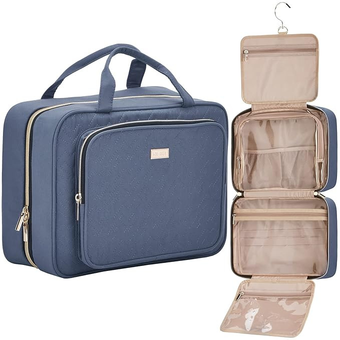 NISHEL Travel Toiletry Bag for Women Large Capacity, Travel Essentials Organizer, Hanging Makeup ... | Amazon (US)