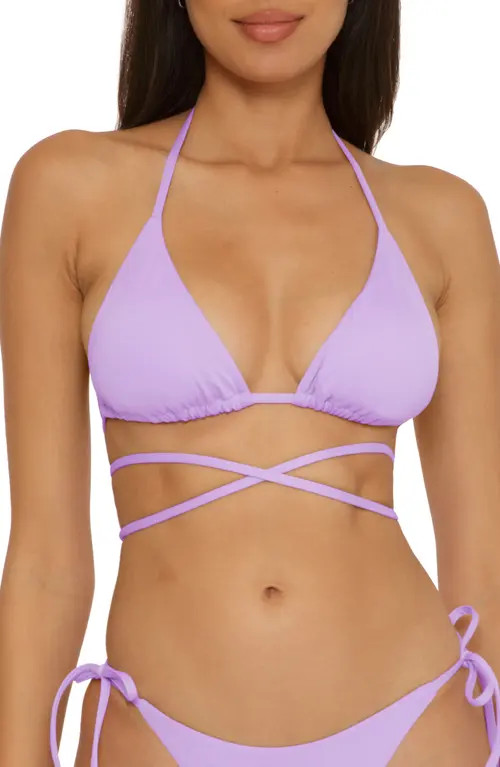 Becca Color Code Wraparound Triangle Bikini Top in Iris at Nordstrom, Size Large | Nordstrom