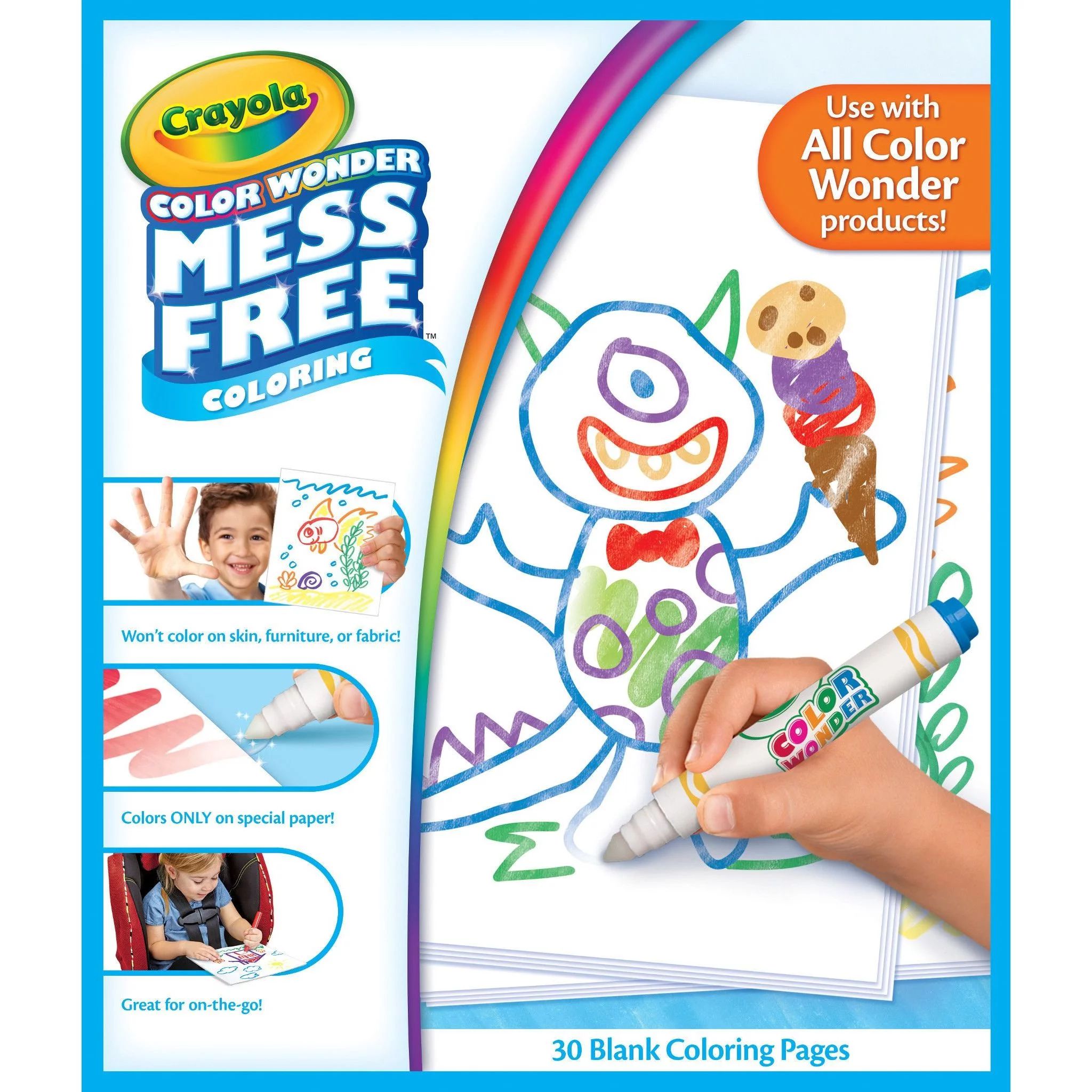 Crayola Color Wonder Mess Free Coloring Pages, Toddler Toys, Kindergarten School Supplies, Blank ... | Walmart (US)